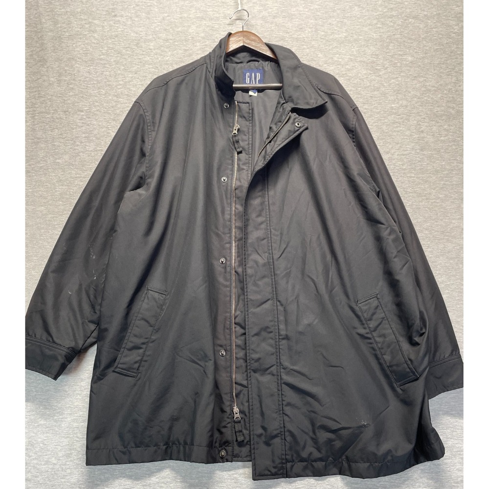Vintage Gap Jacket Mens 2XL Gray Lined Long Sleeve Snap Inside Zip Winter Wear